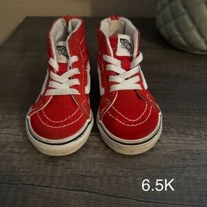 Red Toddler High Top Vans 6.5K